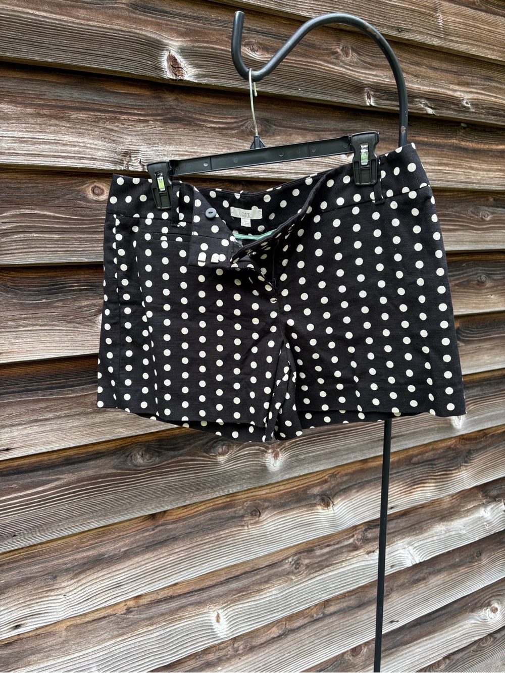 LOFT Black Polka Dot Shorts